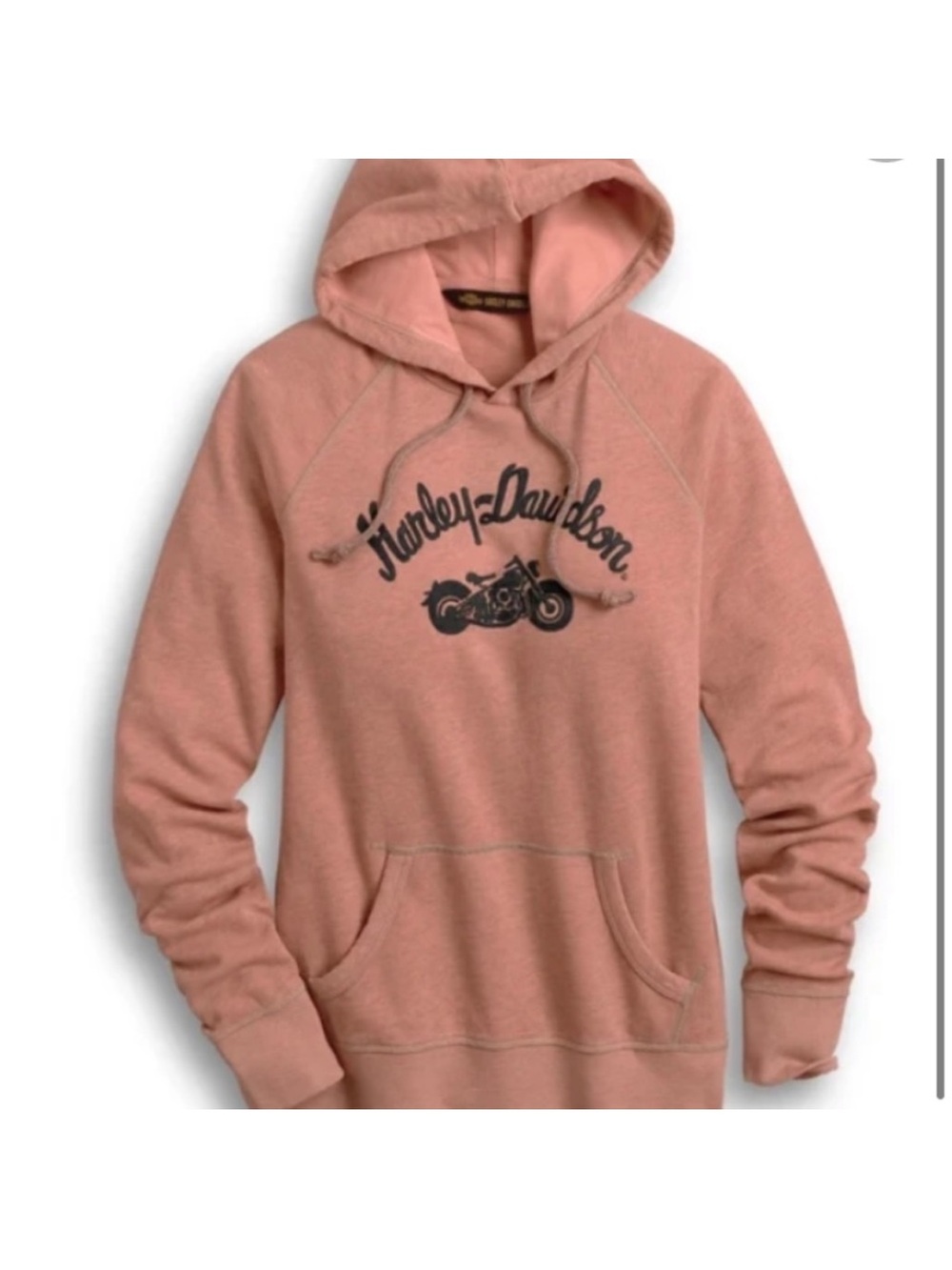 Harley-Davidson Ladies Dusty Pink/Orange Hoodie with Motorcycle Graphic